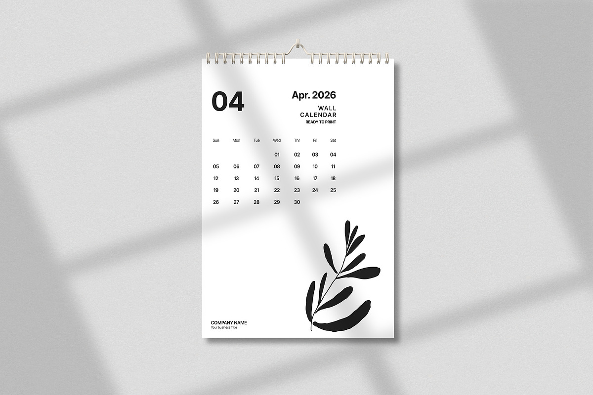 2026 A4 Wall Calender Template preview 3
