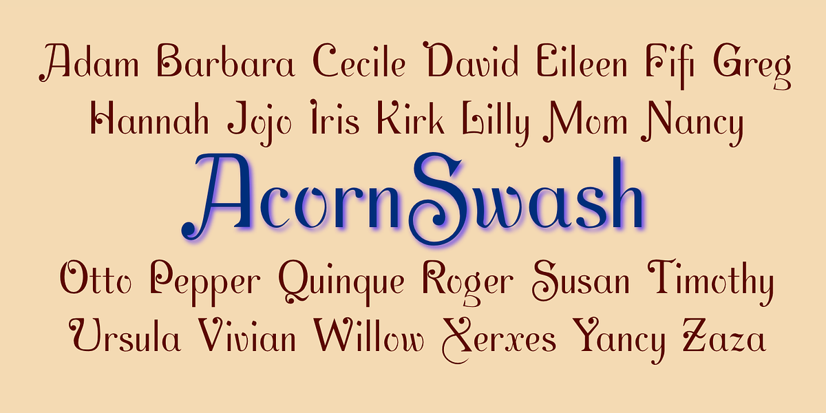 Acorn Swash, a Sans Serif Font by Ingrimayne Type (Photo 2 of 7)