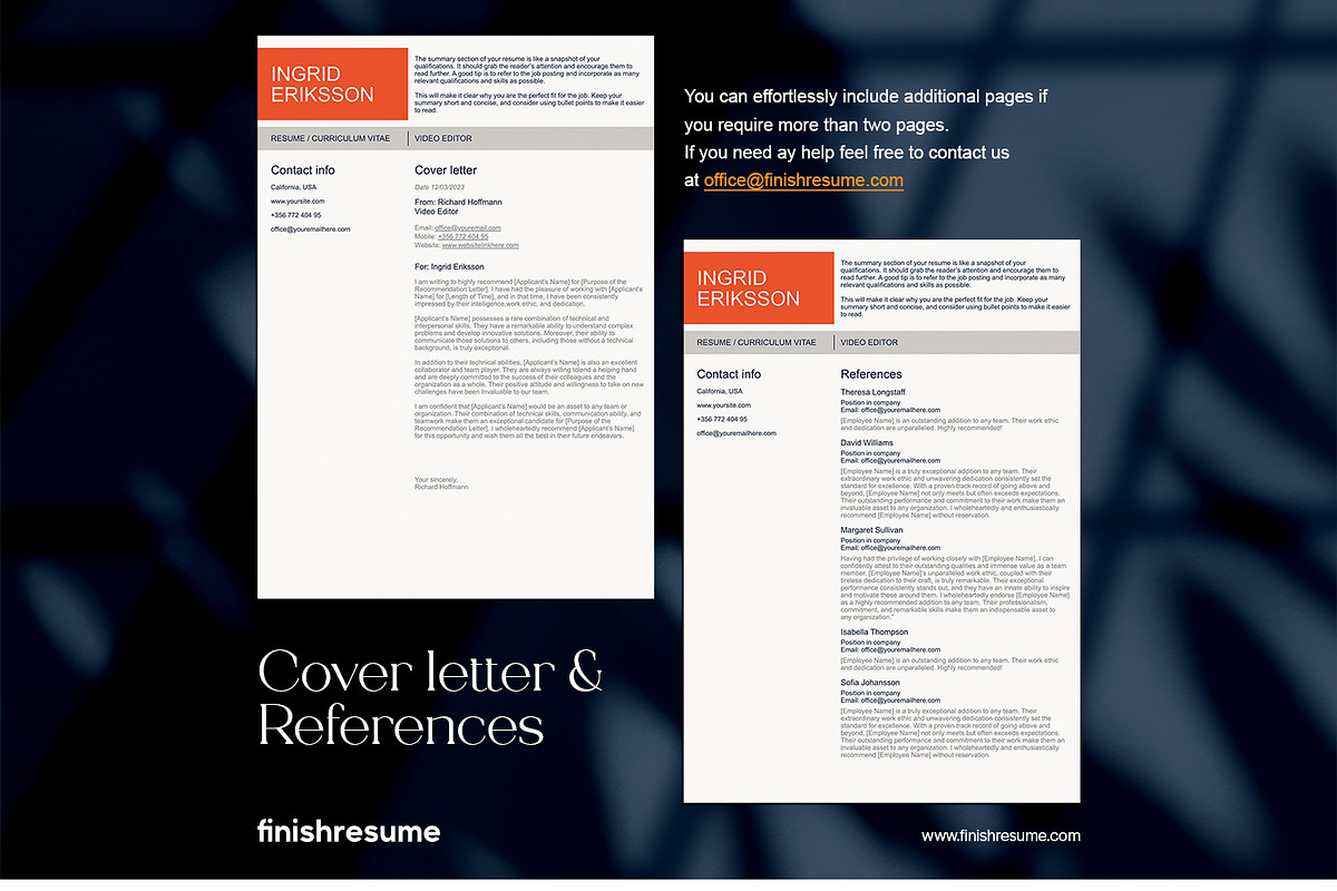 Video editor resume template, a Resume Template by FinishResume (Photo 4 of 11)