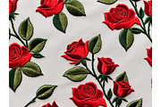 Embroidered Flowers Rose Background, a Background Graphic by IrySha (Thumbnail 7 of 8)