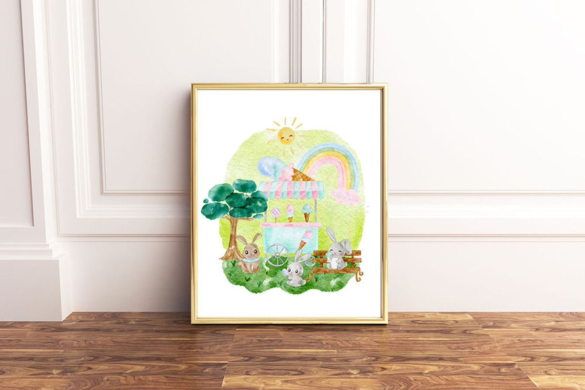 Bunny's ice cream shop clipart, an Animal Illustration by heyiamalice (Photo 13 of 13)