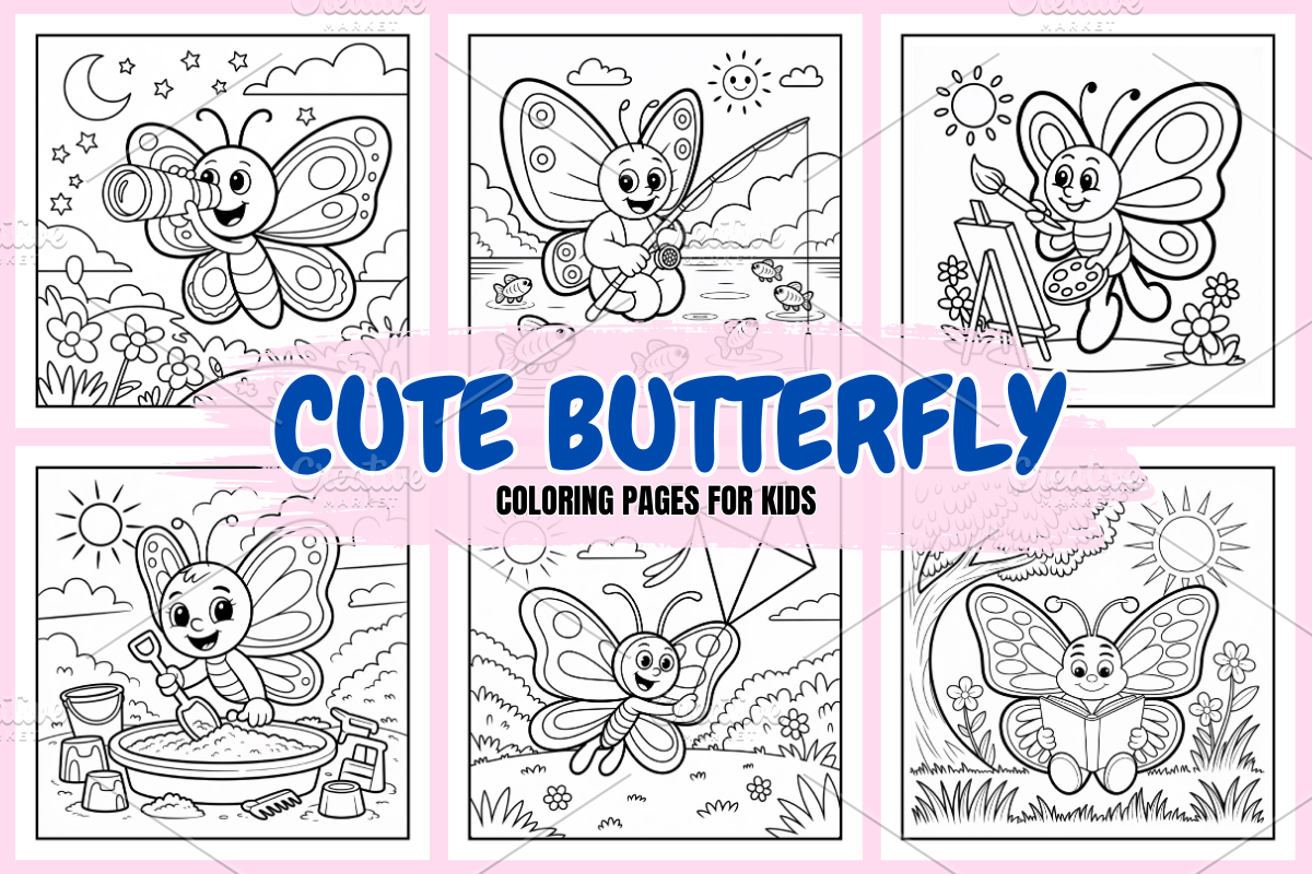 Cute Butterfly For Kids, an Animal Illustration by Coco Bloom (Photo 1 of 3)
