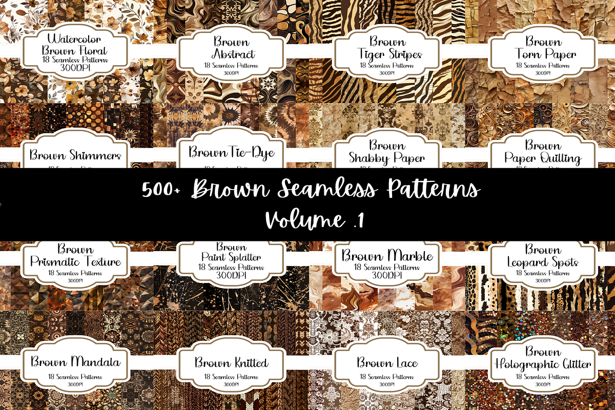 500 Brown Seamless Patterns, a Pattern Graphic by PrintablesByFranklyn (Photo 2 of 4)