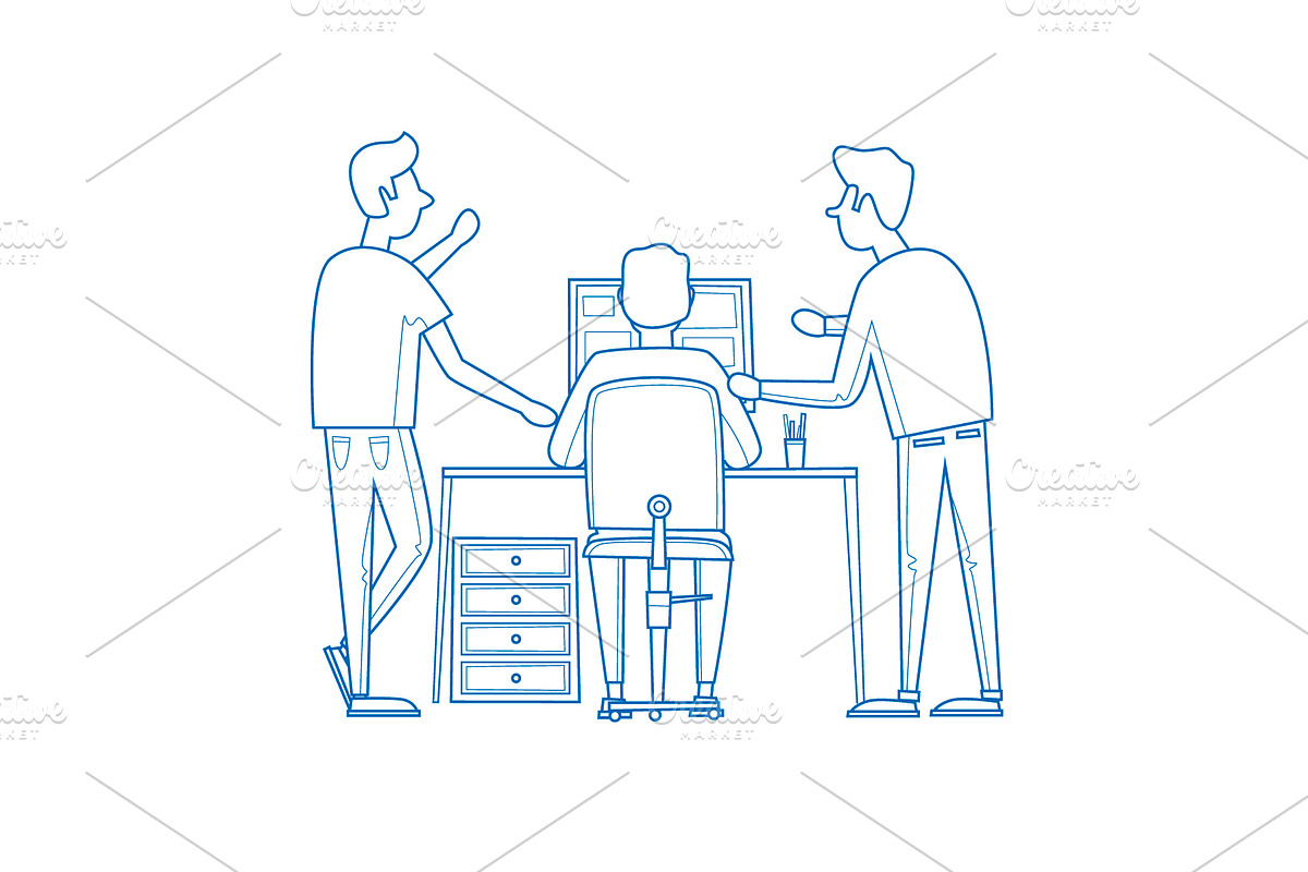 Teamwork, office life, business., an Object Illustration by Podis (Photo 2 of 6)