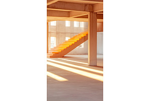 Concrete Staircase in an Unfinished, an Architecture Photo by Lermont51