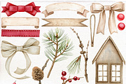 Watercolor Christmas clipart., an Illustration by Mary (Thumbnail 2 of 2)