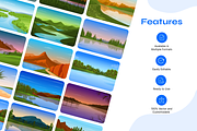 Flat River Background Vectors, a Duotone Icon by Brickclay (Thumbnail 2 of 10)
