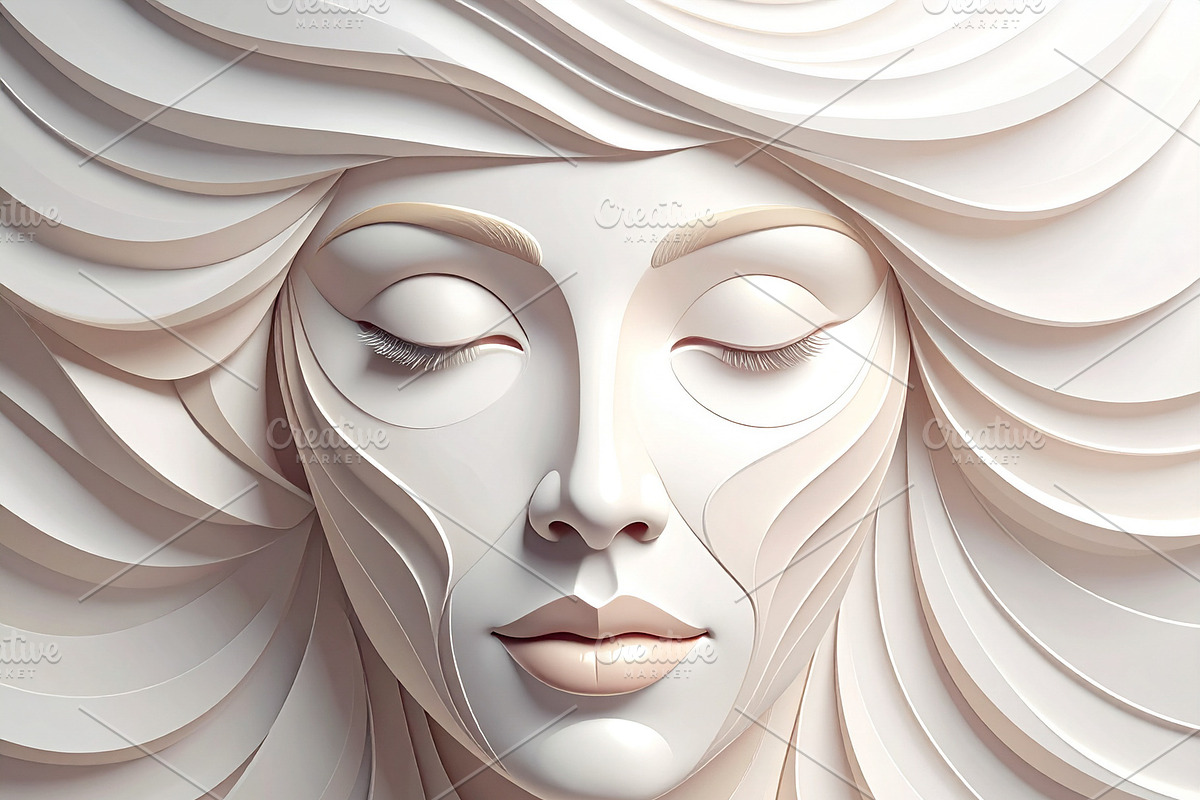 Beauty young woman with strong lines and bright white color skin, a Person Illustration by DanFLCreativo