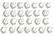 Floral Lavender Alphabet Monogram, an Illustration by Stellalunarts (Thumbnail 2 of 3)
