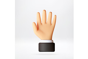3d cartoon male hand showing palm, an Object Illustration by Abscent