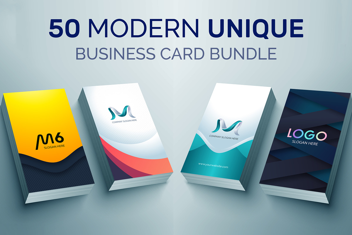 Modern 50 Business cards Bundle, a Business Card Template by M6 Gallery (Photo 1 of 52)