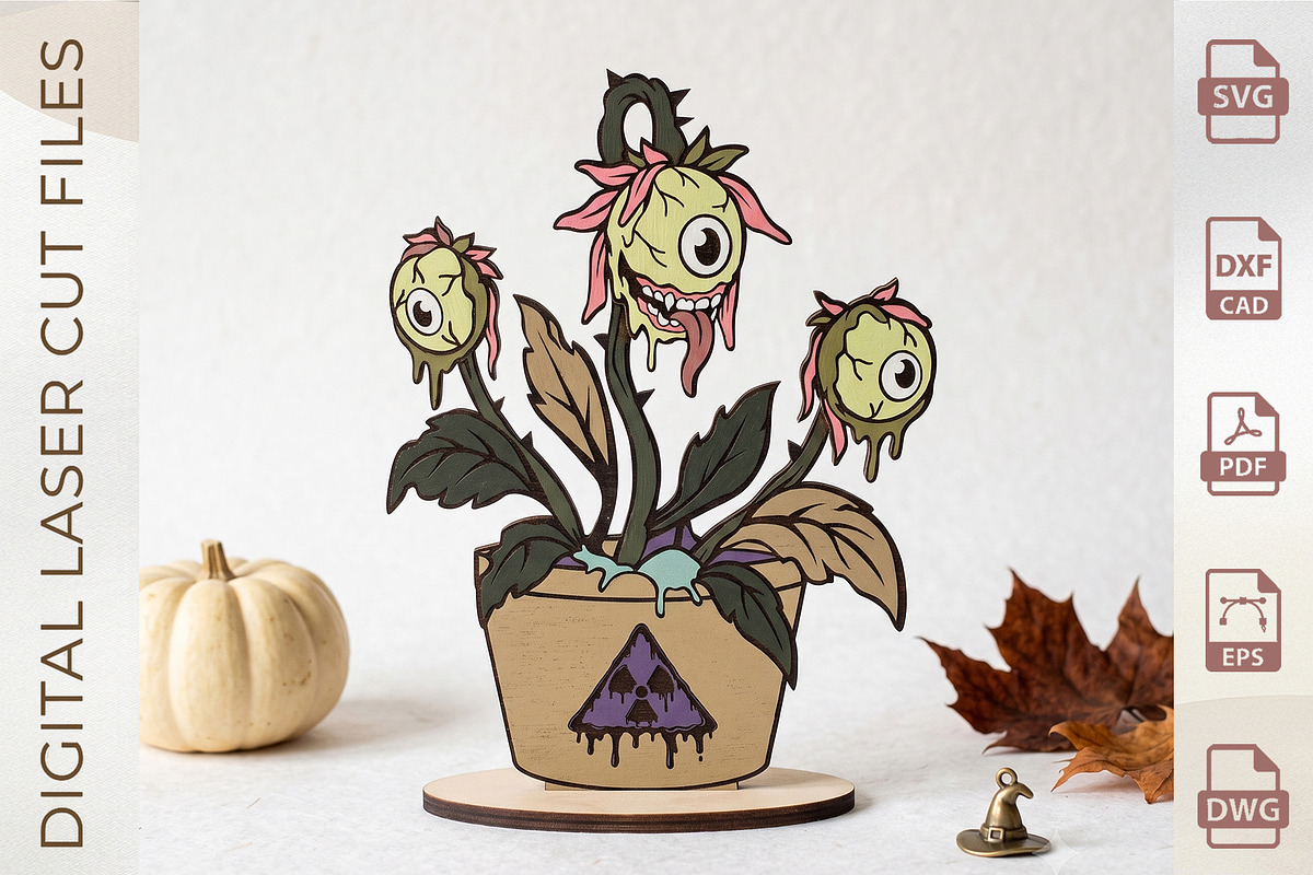 Spooky Monster Plant Bundle, an Object Graphic by WoodoraCut (Photo 3 of 6)