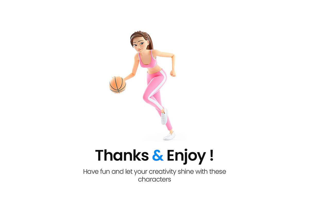 Sporty Woman – Set of 45 Poses, a Person Illustration by 3DMask (Photo 6 of 6)