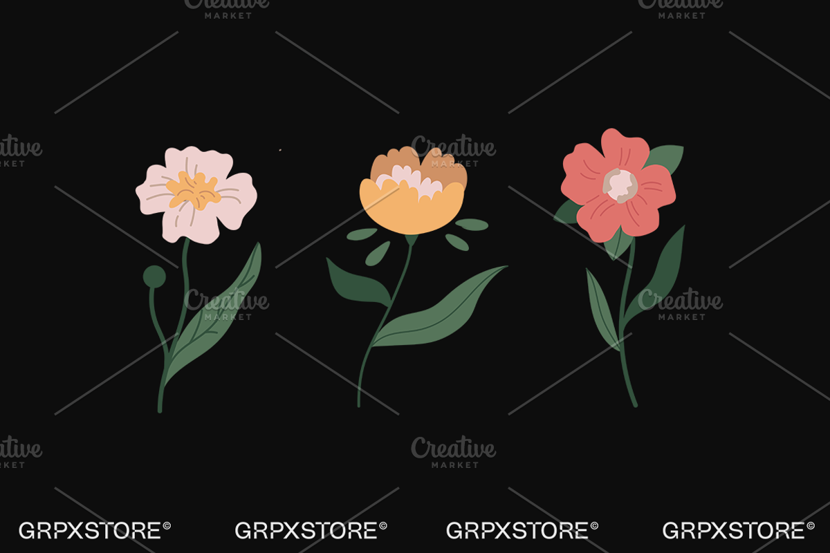 27 Flower Vector Illustrations, a Decorative Illustration by GRPXSTORE (Photo 3 of 11)