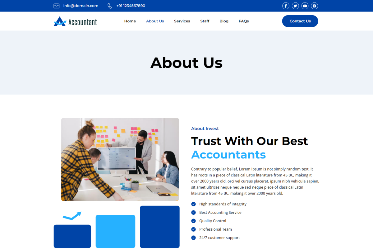 Accountant Elementor Kit, a WordPress Template by Techeshta Solutions (Photo 3 of 6)