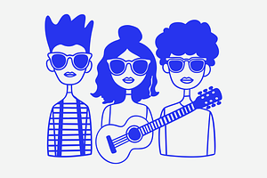 School Music Band Doodle, a Person Illustration by Danil Polshin