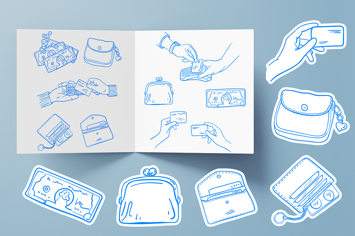 Digital Pay Lineart, a Finance Illustration by Carpet Tapete Pretzel (Photo 4 of 4)