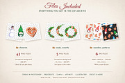 Watercolor Christmas Wreath Creator, a Seasonal Illustration by Where summer is (Thumbnail 12 of 13)