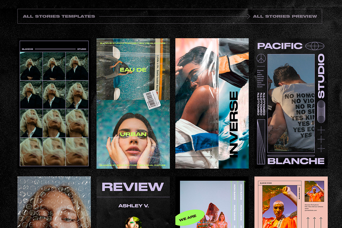 CYBERPUNK Instagram Templates, a Social Media Template by BlancheStudio (Photo 12 of 14)