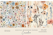 8  meadow flowers seamless patterns, a Pattern Graphic by Patishop Art (Thumbnail 3 of 7)