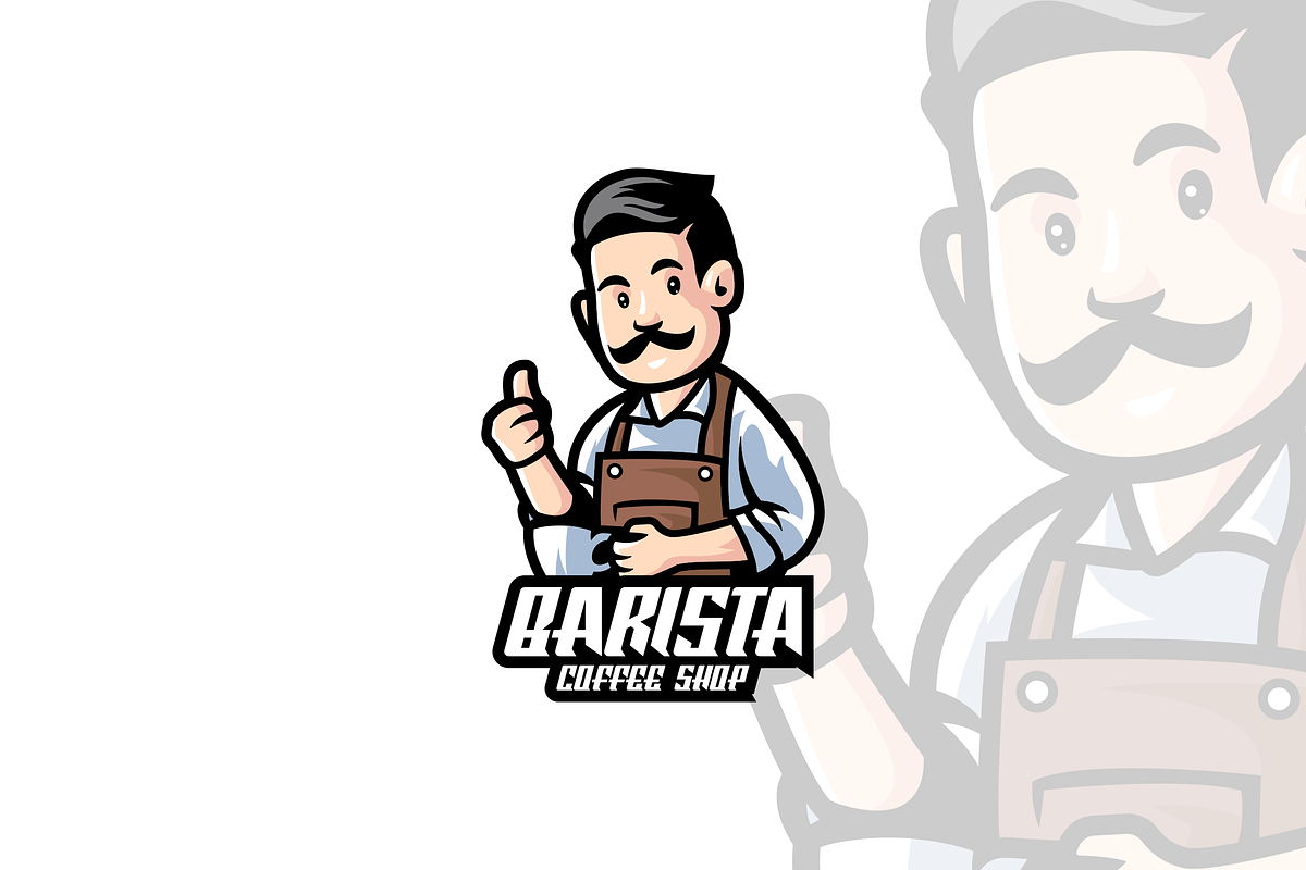 Illustration Barista Cartoon Logo., a Design Template by VectorCraft