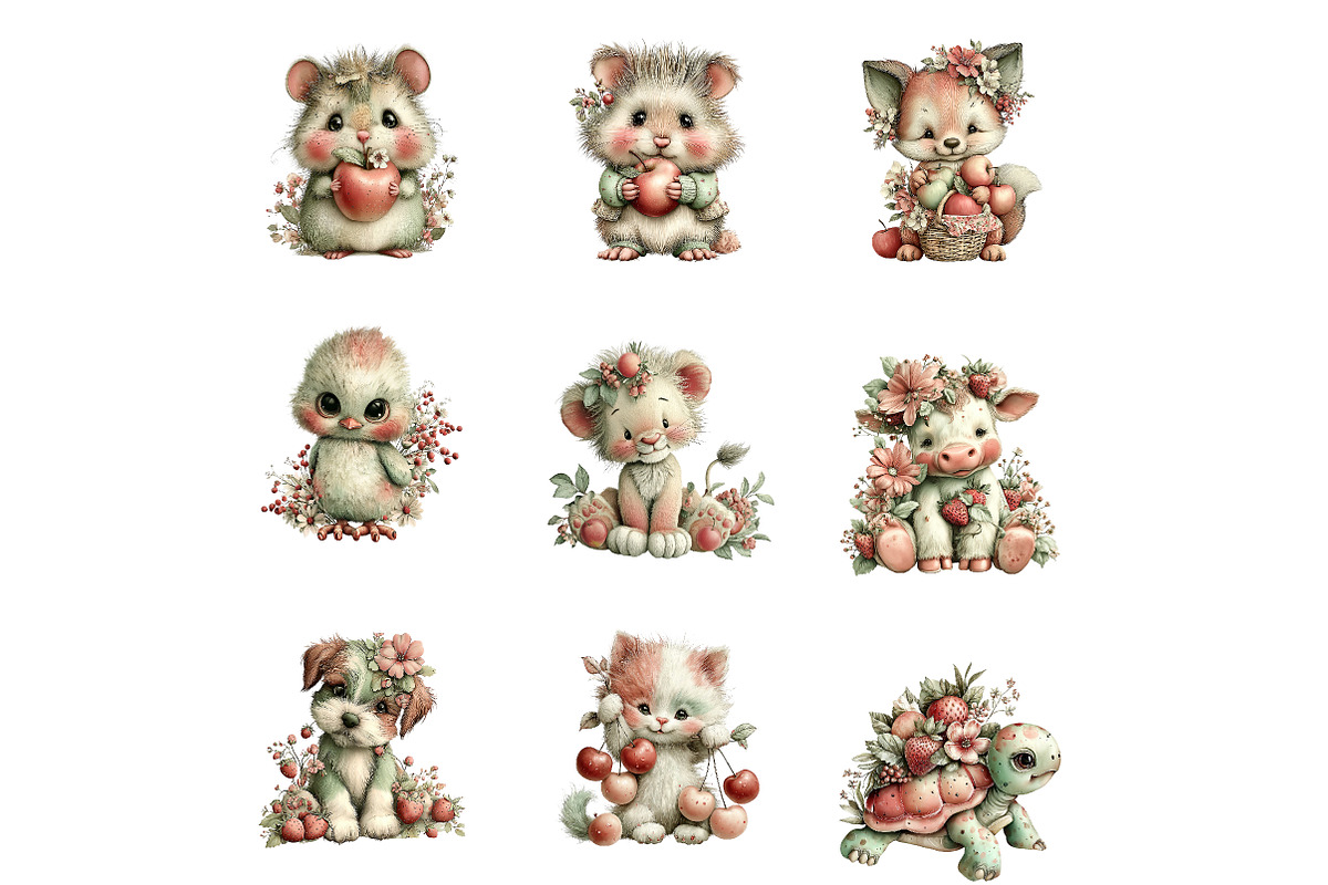 Whimsical Animals with Fruits Clipar, an Illustration by Designworld (Photo 5 of 6)