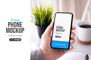 Coffee Desk Phone Mockup, an iPhone Mockup by SimplDesign (Thumbnail 2 of 2)