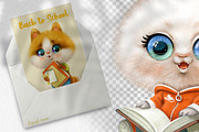 Cute cartoon kittens back to school, an Animal Illustration by Azuzlikus (Thumbnail 2 of 3)