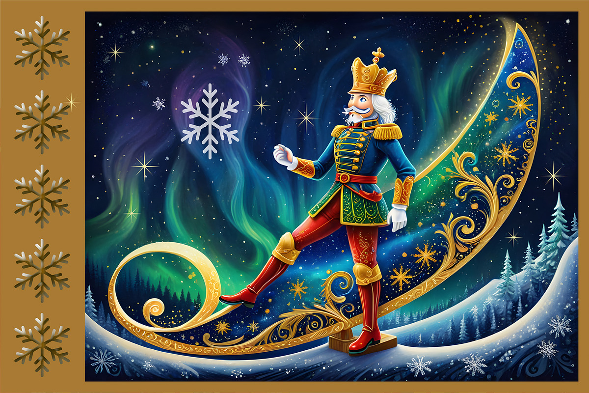 Nutcracker Christmas Card Background, a Person Illustration by Sharon Schwalbe (Photo 3 of 3)