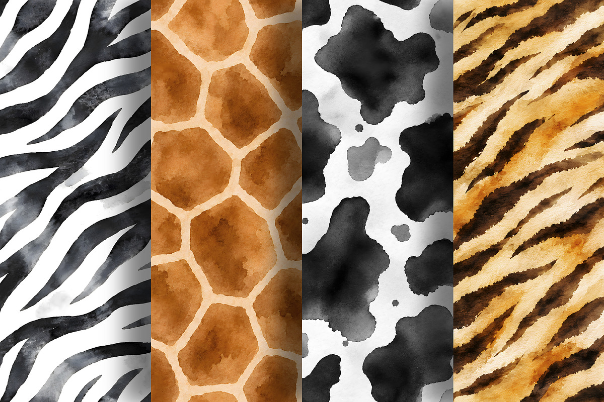 Watercolor Seamless Animal Patterns, a Pattern Graphic by Iryna Denysova (Photo 4 of 10)
