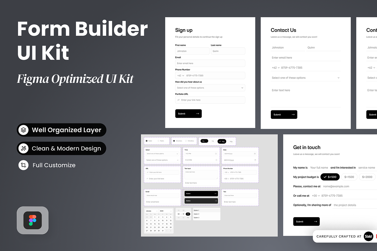 Form Builder - Figma Optimized UI, an UI Kit Template by SLAB! Design (Photo 1 of 3)