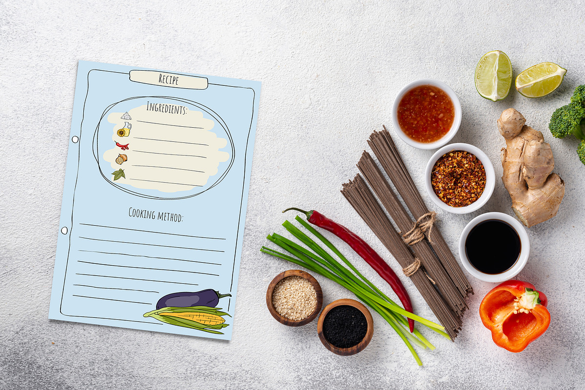 Cookbook. Set of vector elements., a Food Illustration by Design by Irihaha (Photo 2 of 7)