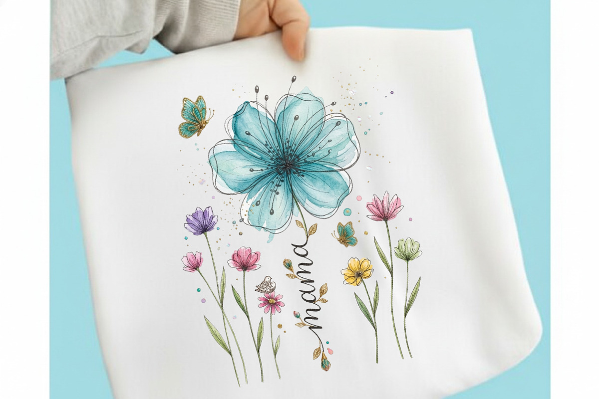 Boho Floral Mama T-shirt Design PNG, an Illustration by designcity5 (Photo 1 of 4)