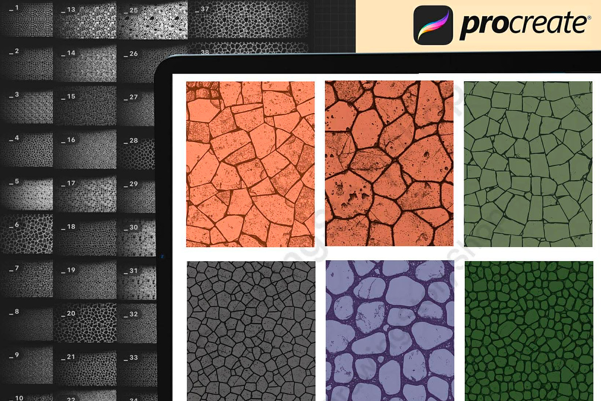 120 Procreate Stone Textures Brushes, a Brush Add-On by DrawingStoryShop (Photo 3 of 6)