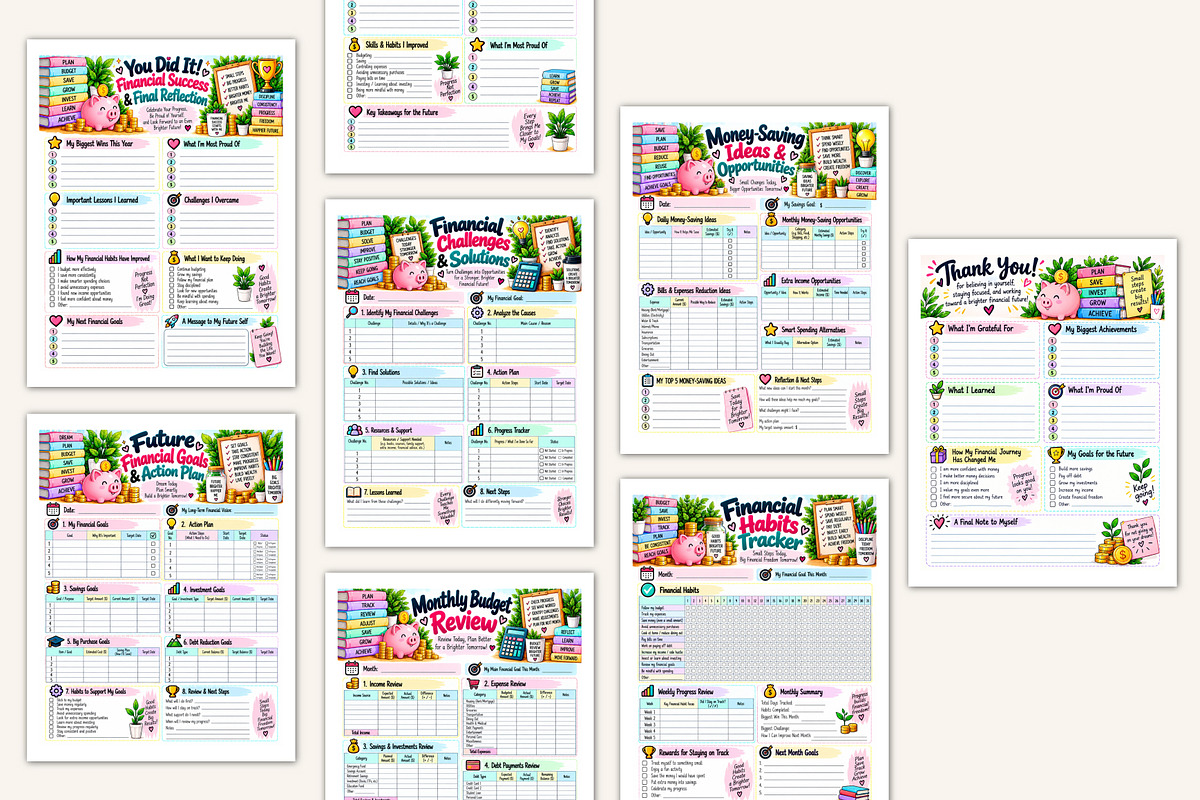 College Student Finance Workbook, a Stationery Template by Designmela01 (Photo 4 of 5)