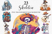 Cute Skeleton Skull Halloween Creepy, a Seasonal Illustration by Rabbit Heart (Thumbnail 1 of 10)