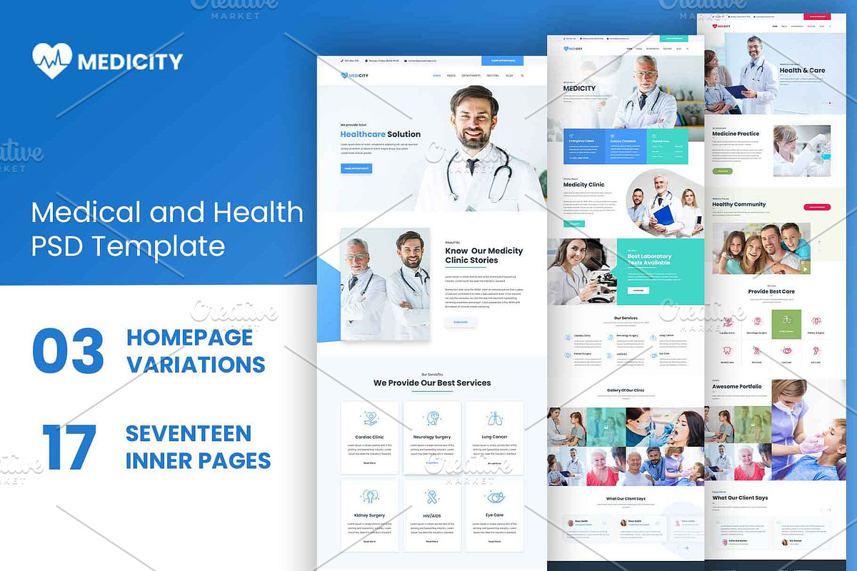 Medical & Health Website, a Landing Page Template by ArtifyWeb (Photo 1 of 16)