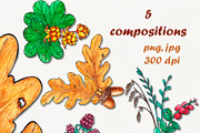 Autumn Fox forest watercolor set, an Illustration by Darka_Podarka (Thumbnail 4 of 5)