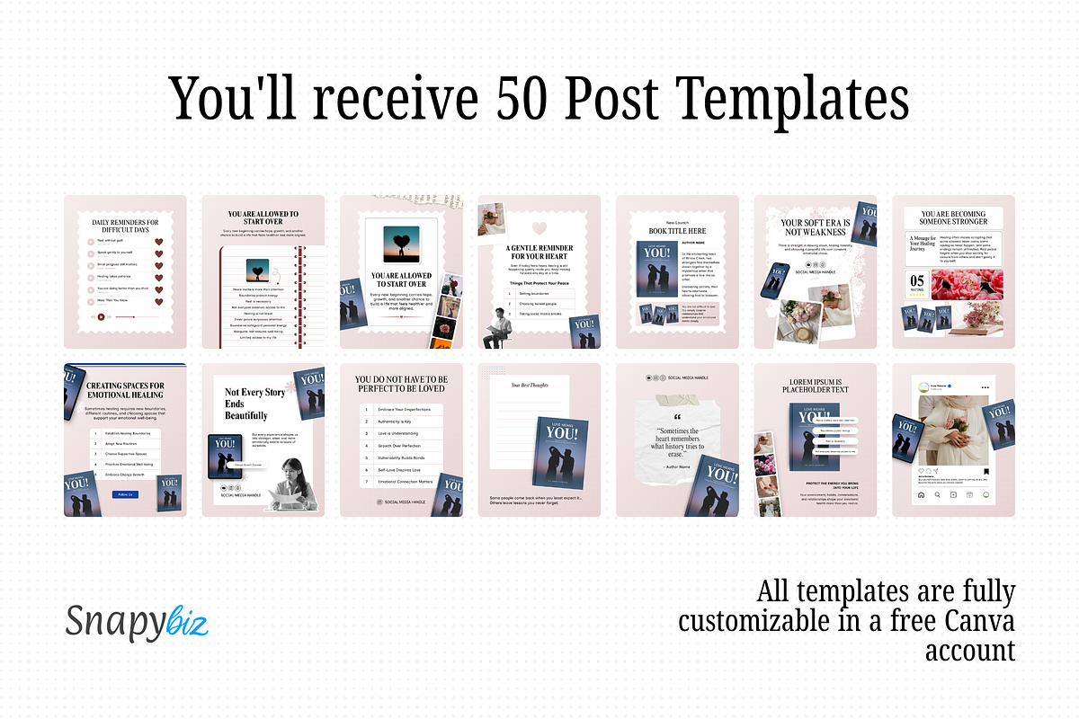 Romance Author Canva Instagram, a Marketing Template by Snapybiz (Photo 4 of 10)