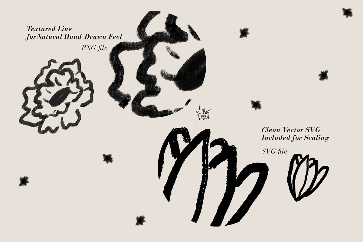 Vintage Floral Line Art, a Decorative Illustration by lilovwishes (Photo 3 of 6)