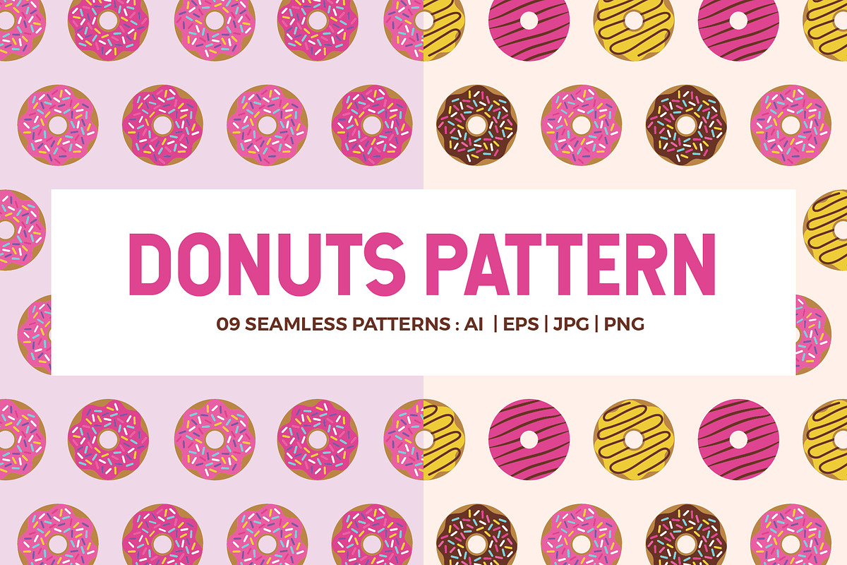 Donuts Seamless Patterns, a Pattern Graphic by Abstracto-Create (Photo 1 of 7)