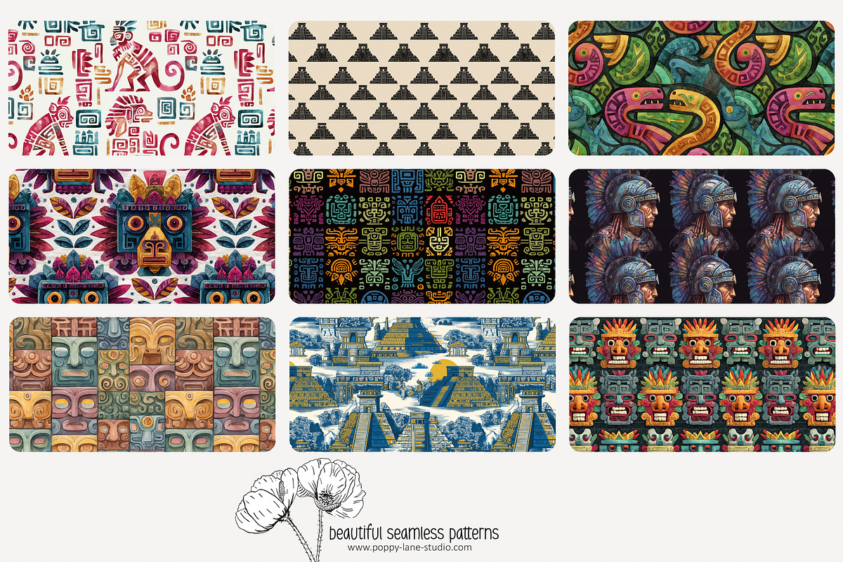 80 Maya & Aztec seamless pattern, a Pattern Graphic by Poppy Lane Studio (Photo 4 of 11)