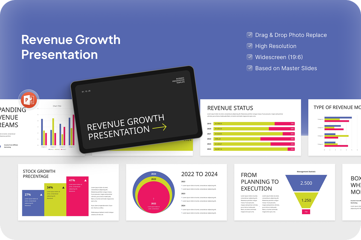 Revenue Growth PowerPoint, a Presentation Template by Annora Studio (Photo 1 of 5)