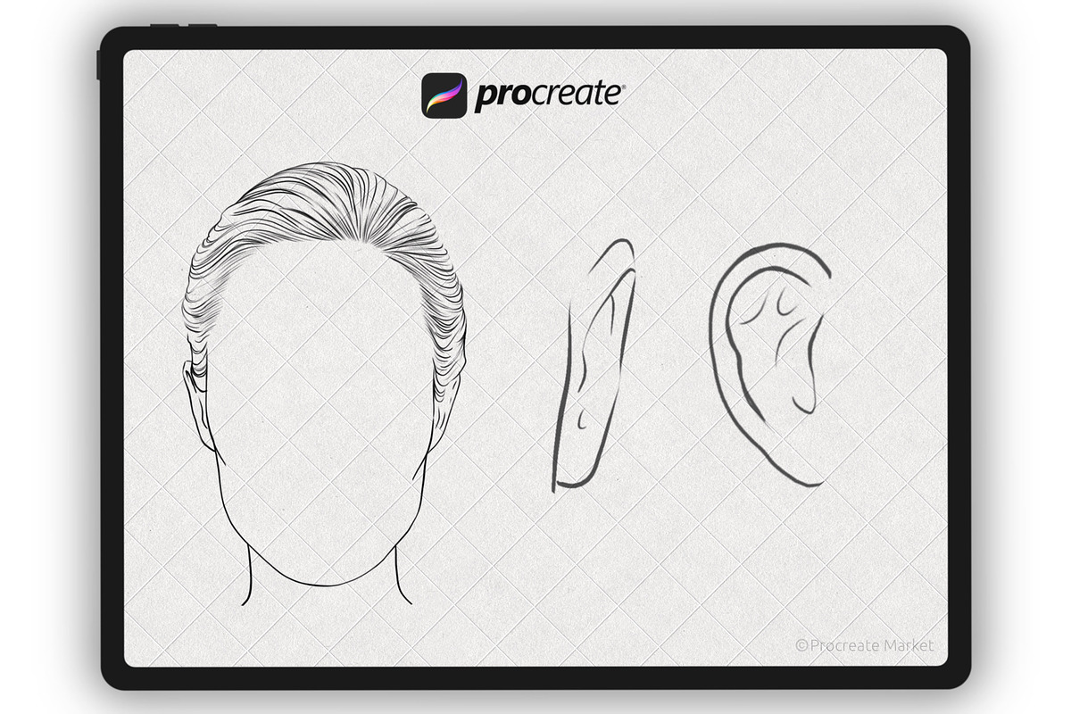 Face Stamp Brushes Procreate, a Brush Add-On by Procreate Market (Photo 4 of 8)