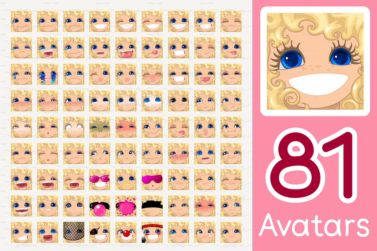 vector BIG avatars SET, a Templates & Theme by WINDmade (Photo 8 of 40)