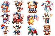 Patriotic Cute Animals Clipart, an Illustration by Designworld (Thumbnail 5 of 6)