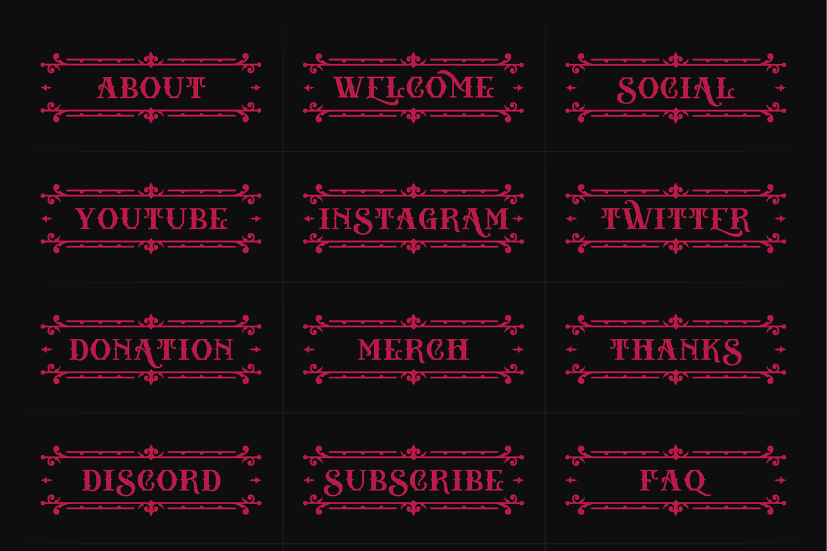 Victorian | 18 Twitch Panels, a Social Media Template by SageDsgn (Photo 6 of 6)