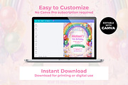 Rainbow Birthday Invitation, a Stationery Template by M9 Design (Thumbnail 3 of 4)