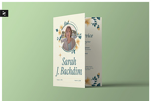 White Floral Funeral Program, a Brochure Template by Neermana