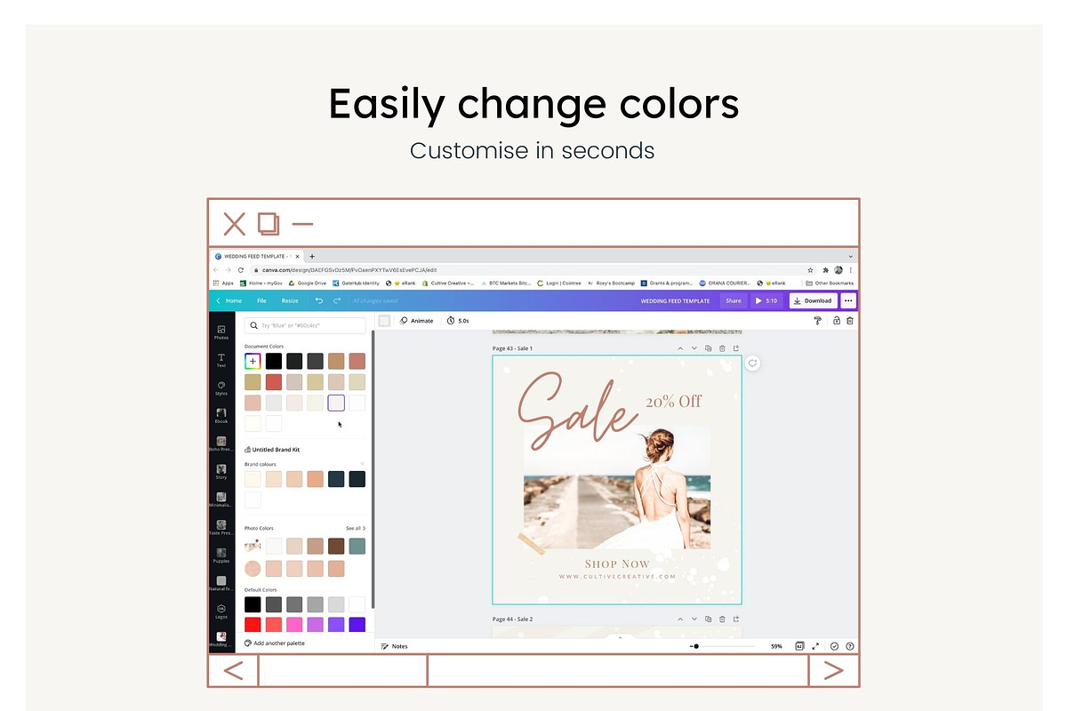 Wedding Instagram Feed Templates, a Social Media Template by Cultive Creative (Photo 5 of 13)